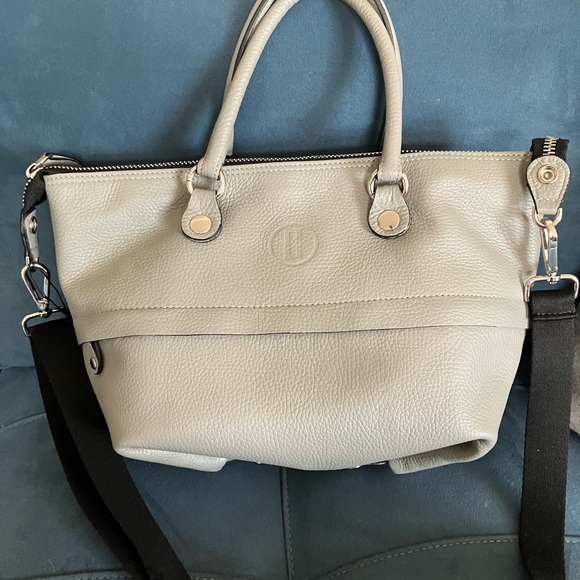 *NWT Italian Idea Boutique 5-styles-in-one Grey Pebbled Leather Purse - Picture 2 of 13